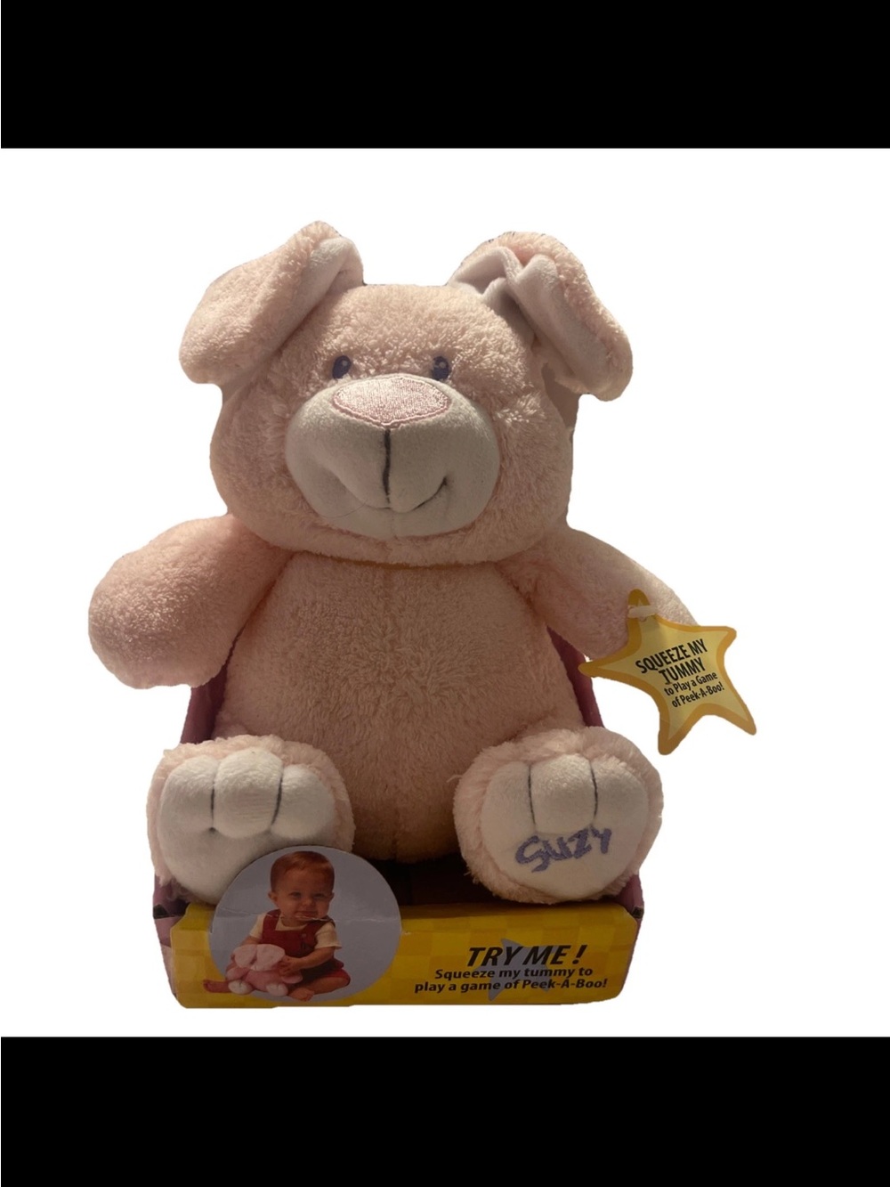 Plush Pink Squeezing Puppy Plush Toy - Suzy